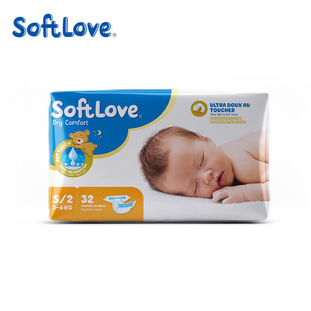 مورد حفاضات الأطفال ذات الامتصاص العالي Softlove Dry Comfort (S32)