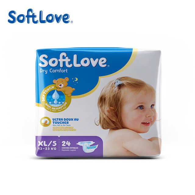 حفاضات SoftLove Dry Comfort عالية الجودة من مورد حفاضات الأطفال بالجملة (XL26)