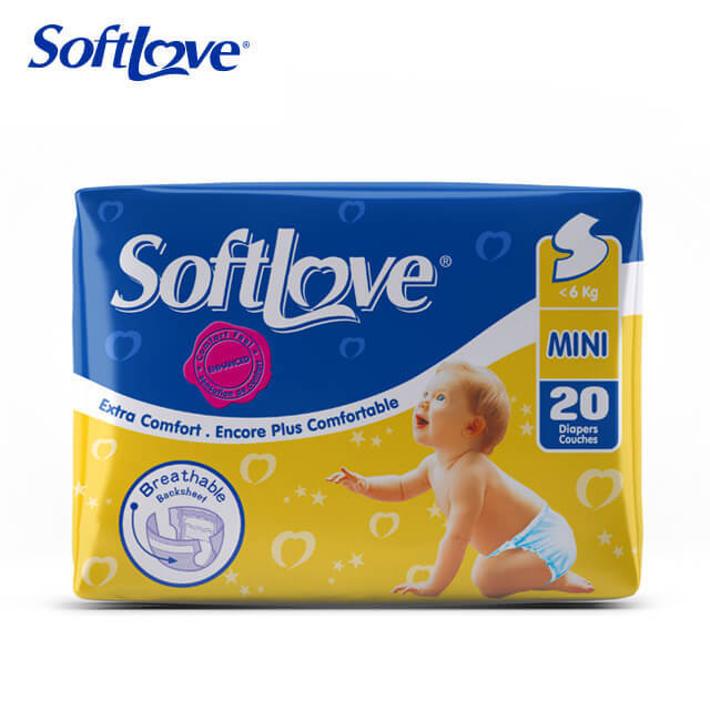 حفاضات أطفال ناعمة للغاية من Softlove مصنوعة من لب زغب يشبه القماش للبيع بالجملة (S20)