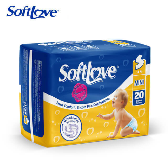 حفاضات أطفال ناعمة للغاية من Softlove مصنوعة من لب زغب يشبه القماش للبيع بالجملة (S20)
