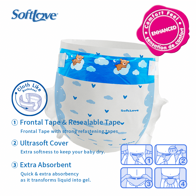 شركة Softlove لصناعة الحفاضات المخصصة للاستخدام مرة واحدة للأطفال (S12)