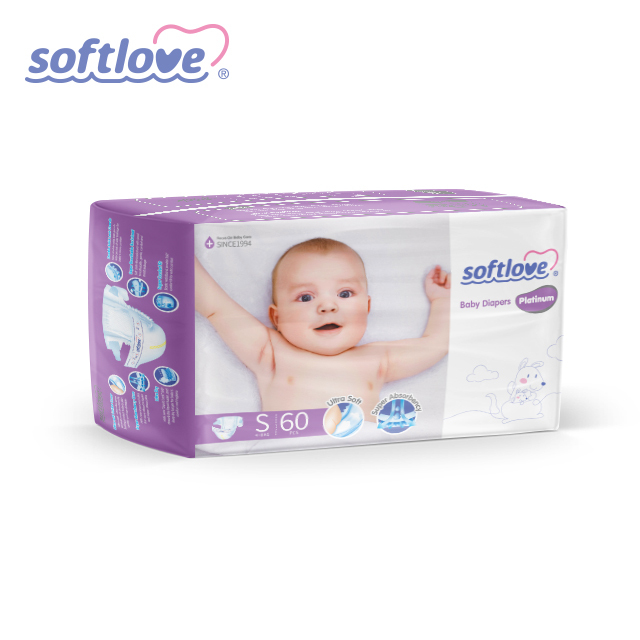 Fabricant de couches jetables Softlove Platinum Diaper (S60)