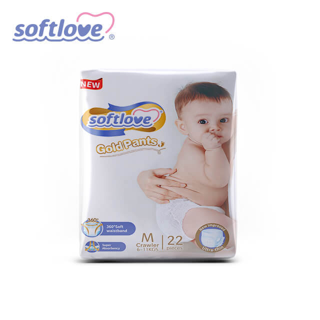 سراويل Softlove Gold المخصصة للحفاضات التي تستخدم لمرة واحدة للأطفال (M22)