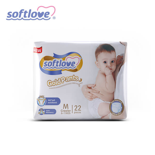سراويل Softlove Gold المخصصة للحفاضات التي تستخدم لمرة واحدة للأطفال (M22)