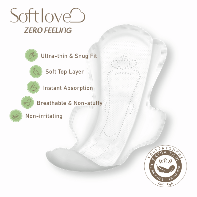 Factory Price Disposable Sanitary Napkin with Super Soft Top Layer