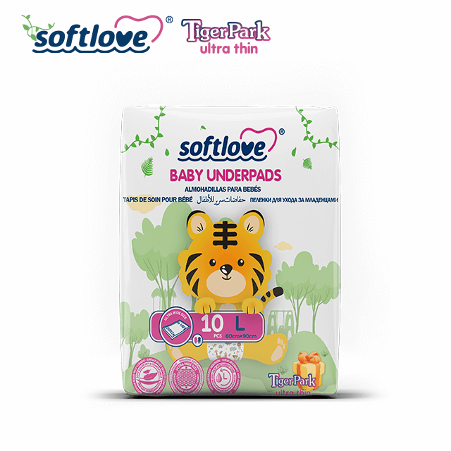 Fast Absorbent Softlove TigerPark Underpads Baby Underpads Factory Sale