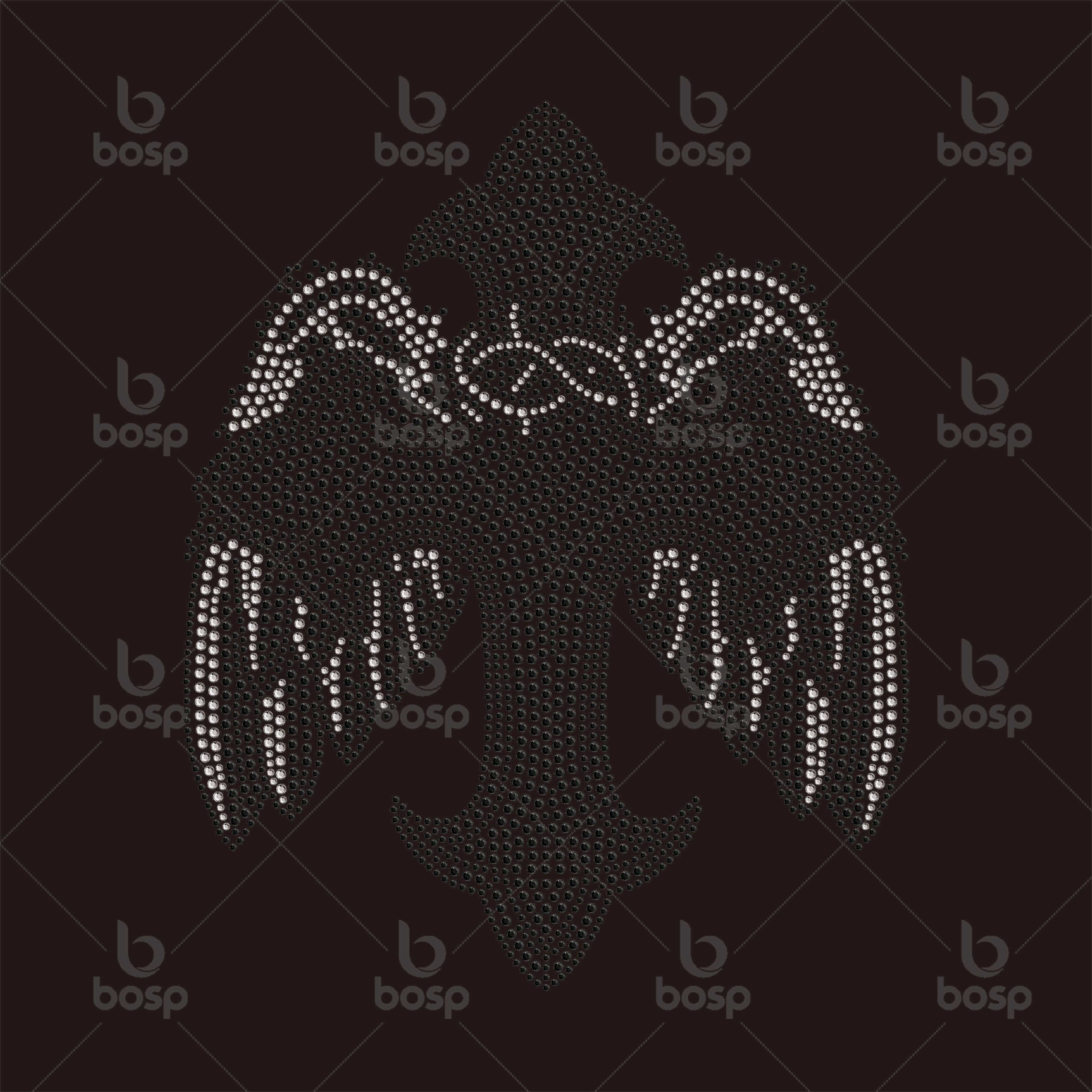Custom Motif Iron-on Backing Rhinestone Heat Transfer Hot-Fix Pointback Style