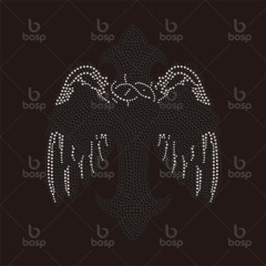 Custom Motif Iron-on Backing Rhinestone Heat Transfer Hot-Fix Pointback Style