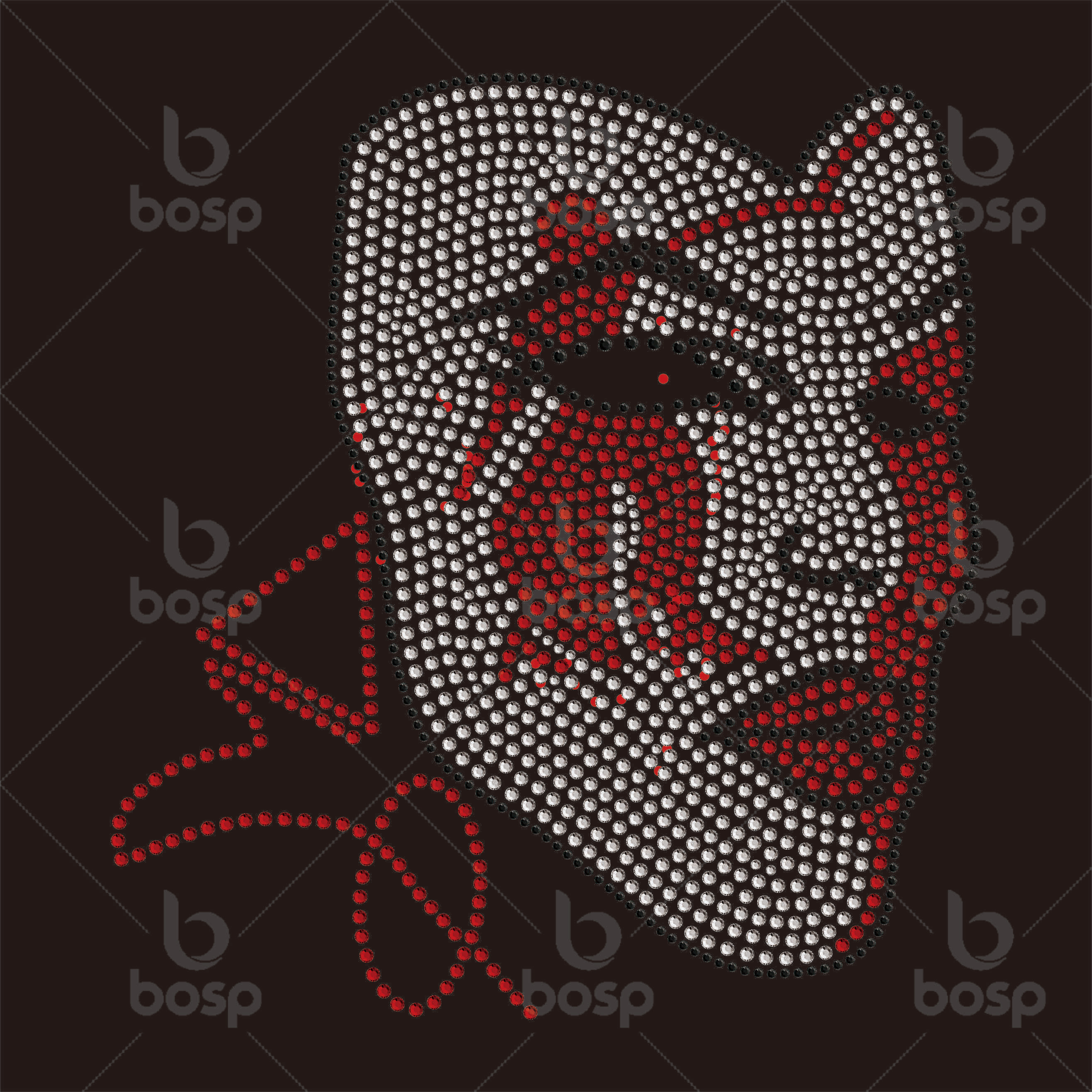 Best Seller Custom Round Cheer Bow Rhinestone Heat Transfer Rhinestone Template for Clothing Use