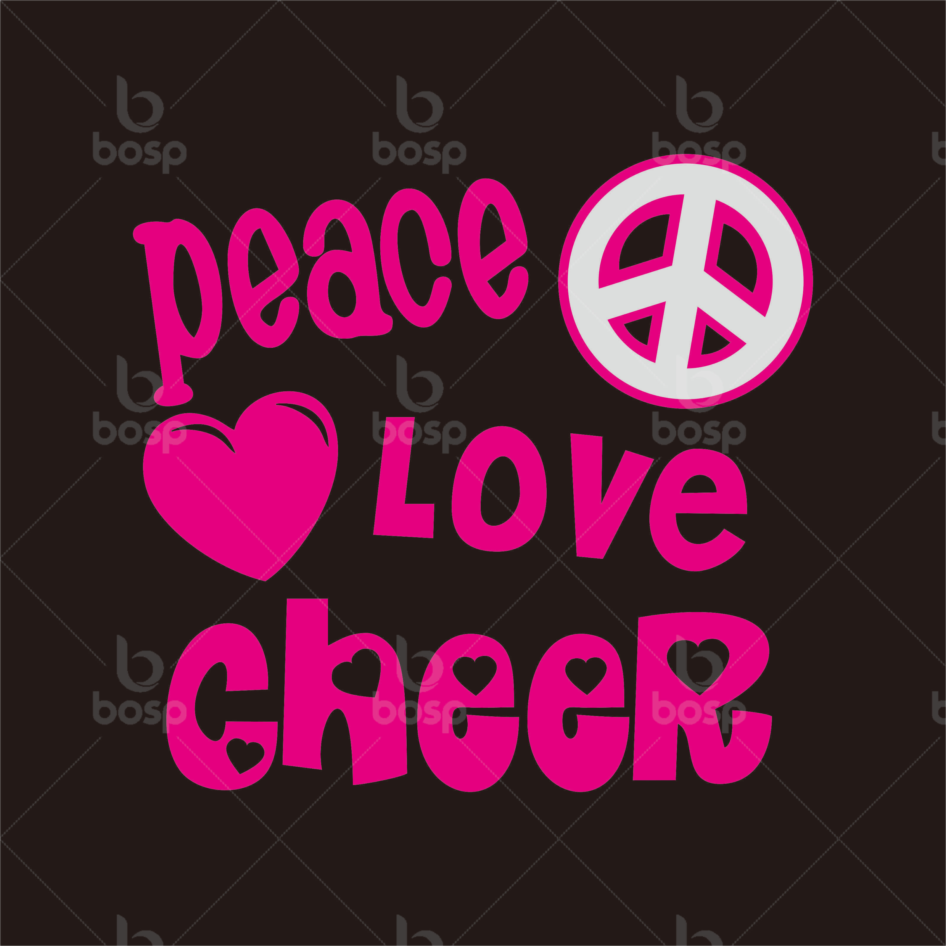 Wholesale Bling Cheer Peace Love Iron on Rhinestone Glitter Heat Transfer for Woman Garment