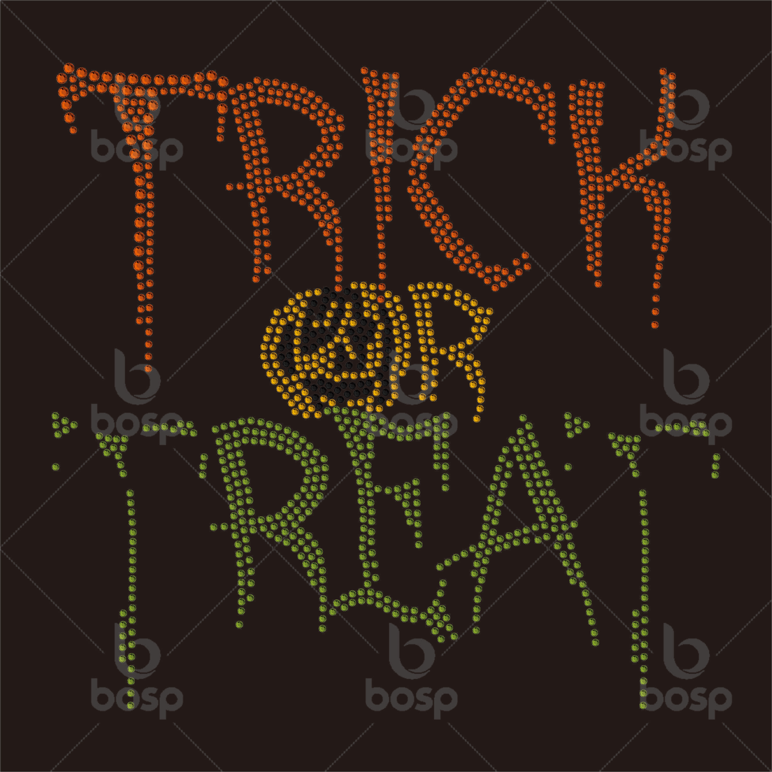 Trending Products 2025 Rhinestone Transfer Custom Halloween Trick Treat Rhinestone Transfers
