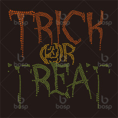 Trending Products 2025 Rhinestone Transfer Custom Halloween Trick Treat Rhinestone Transfers