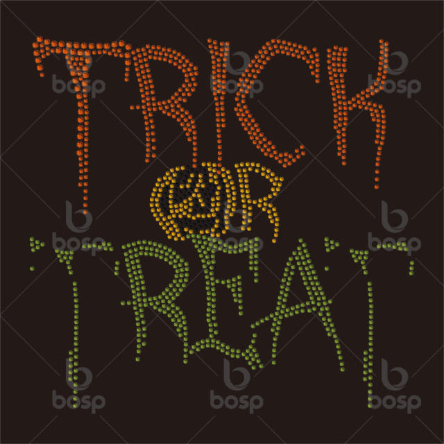 Trending Products 2025 Rhinestone Transfer Custom Halloween Trick Treat Rhinestone Transfers