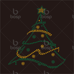 Christmas Tree Snowman Picture Design Bling Rhinestone Transfer for Clothes