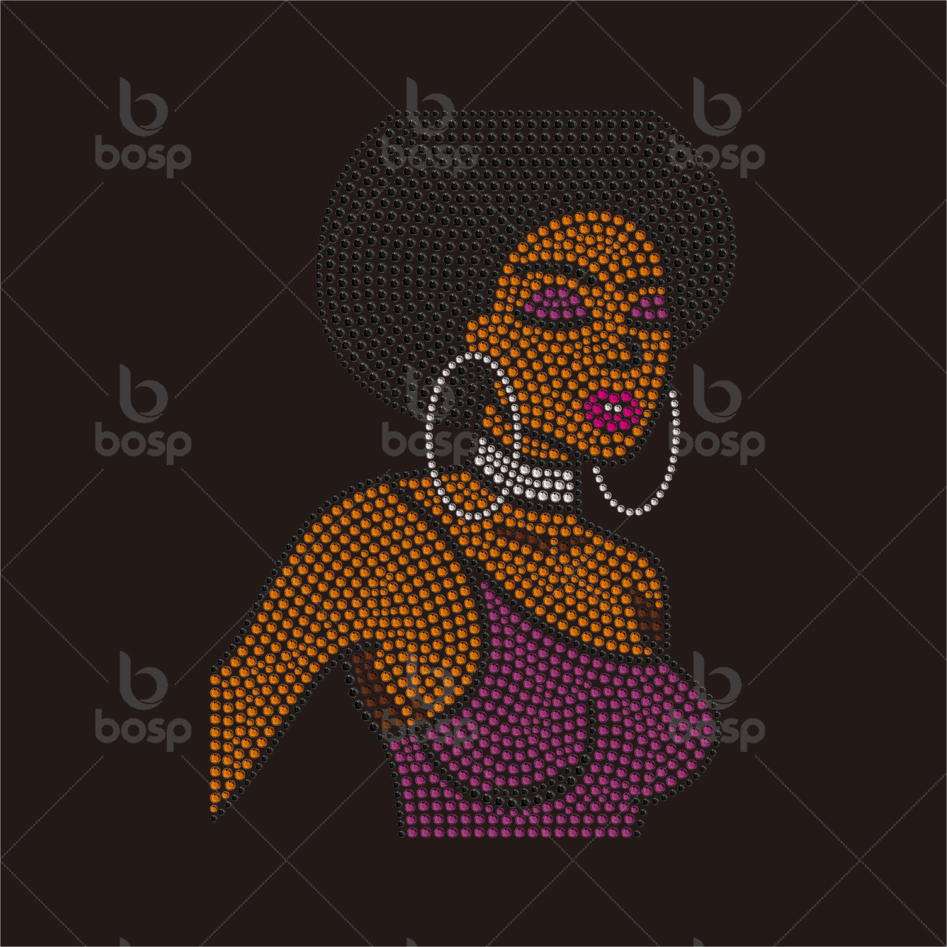 Custom Iron on Top DMC Rhinestone Black Girl Magic Printing Heat Transfer Design for Clothing