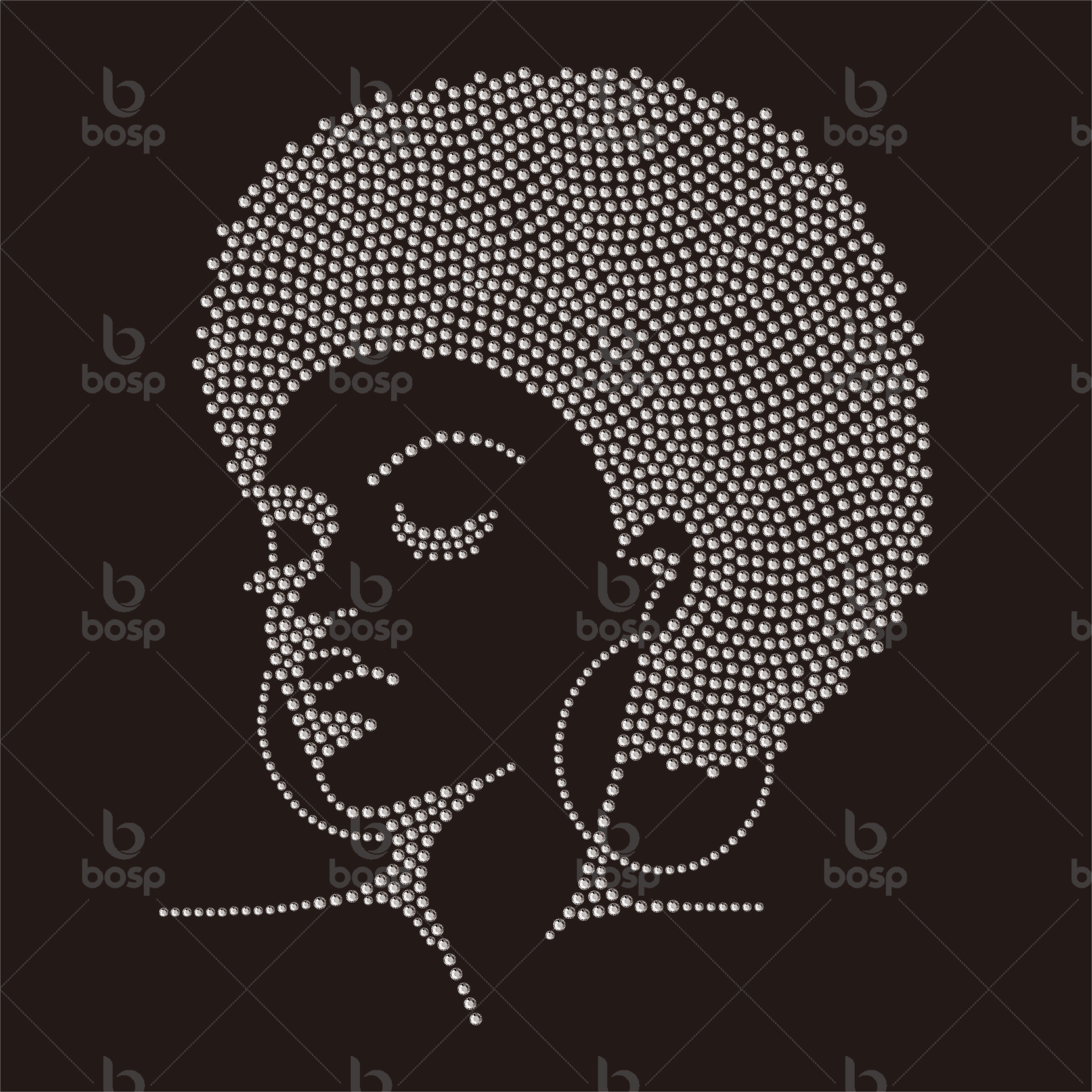Wholesale Black Women Religion Rhinestone Transfers for T Shirts