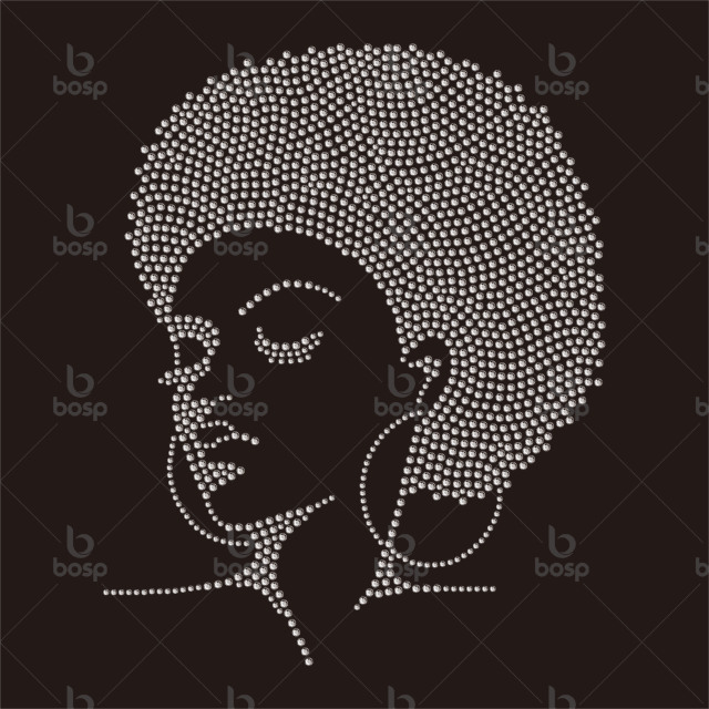 Wholesale Black Women Religion Rhinestone Transfers for T Shirts