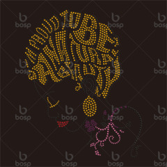 Custom Hot Fix  Woman Iron on Rhinestone Heat Transfer Design Printing