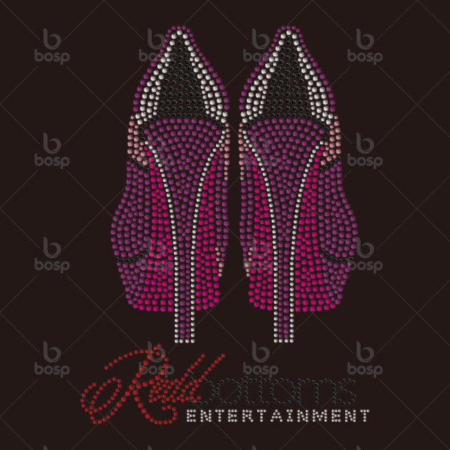 Wholesale Cheer Shoes Rhinestone Motif Iron on Heat Transfer Designs