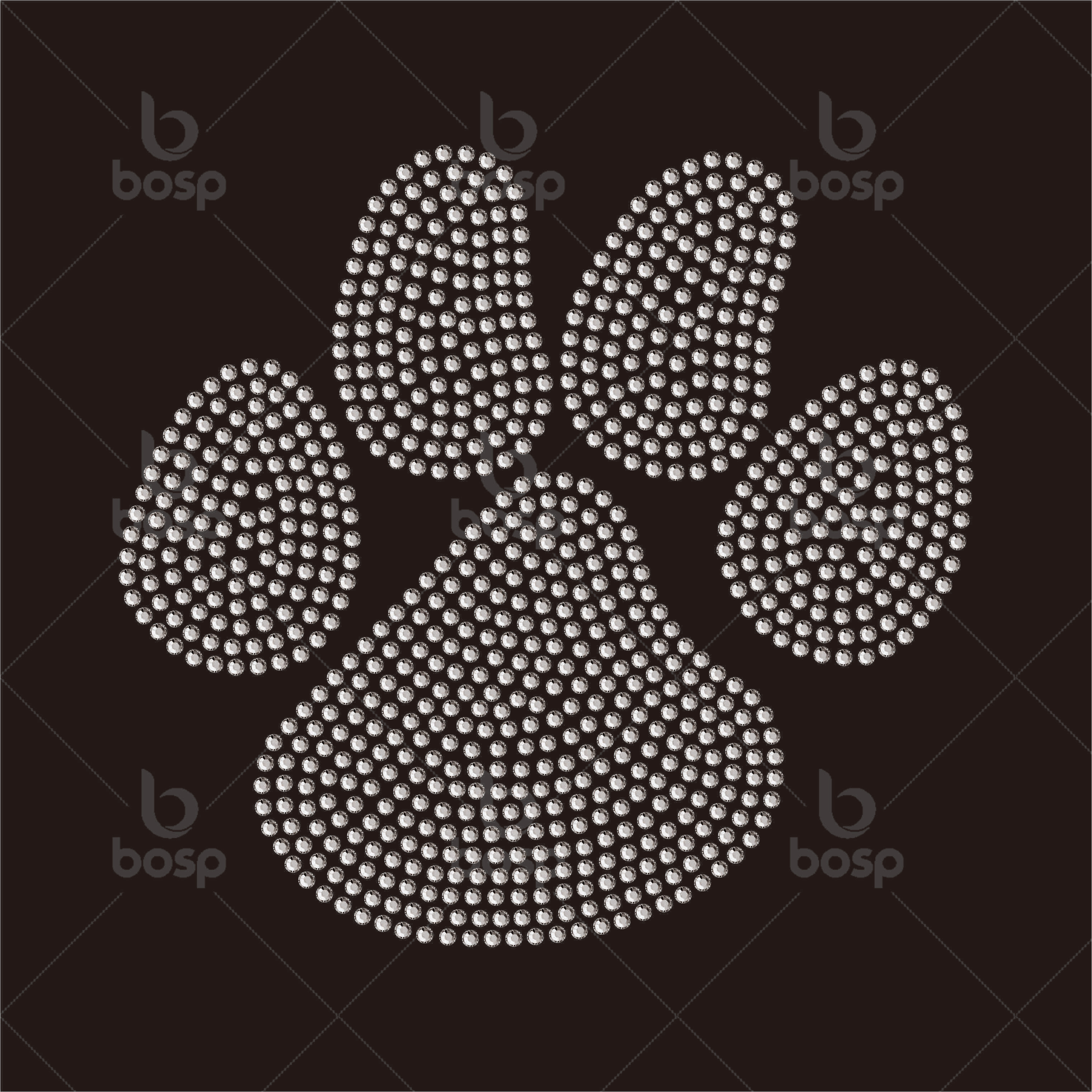 Small Beautiful Rhinestone Paw Print Patches Heat Press Patches for Garment