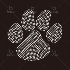 Small Beautiful Rhinestone Paw Print Patches Heat Press Patches for Garment