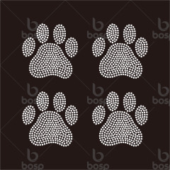 Customize Paw Print rhinestone bling Logo Iron on Patches Sew on Custom Embroidery on Sale