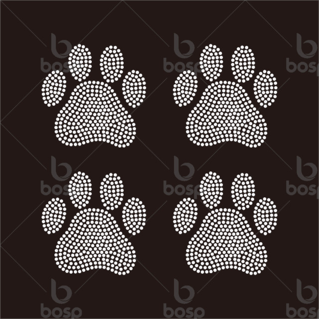 Customize Paw Print rhinestone bling Logo Iron on Patches Sew on Custom Embroidery on Sale