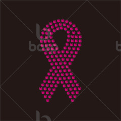 Bling Pink HOPE Cure Rhinestone Motif Hotfix Designs for Woman Tshirt