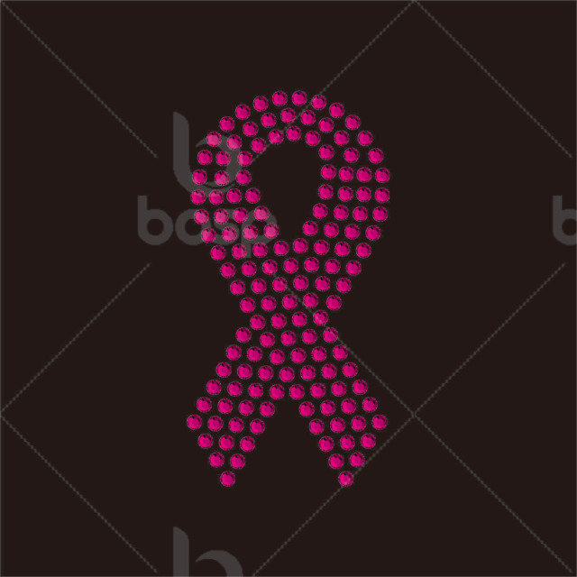 Bling Pink HOPE Cure Rhinestone Motif Hotfix Designs for Woman Tshirt