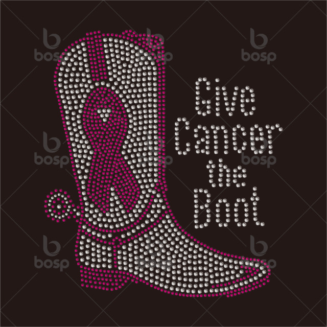 Bling Stones Breast Cancer We Fight Together Hot Fix Rhinestones Design for Woman Tshirts