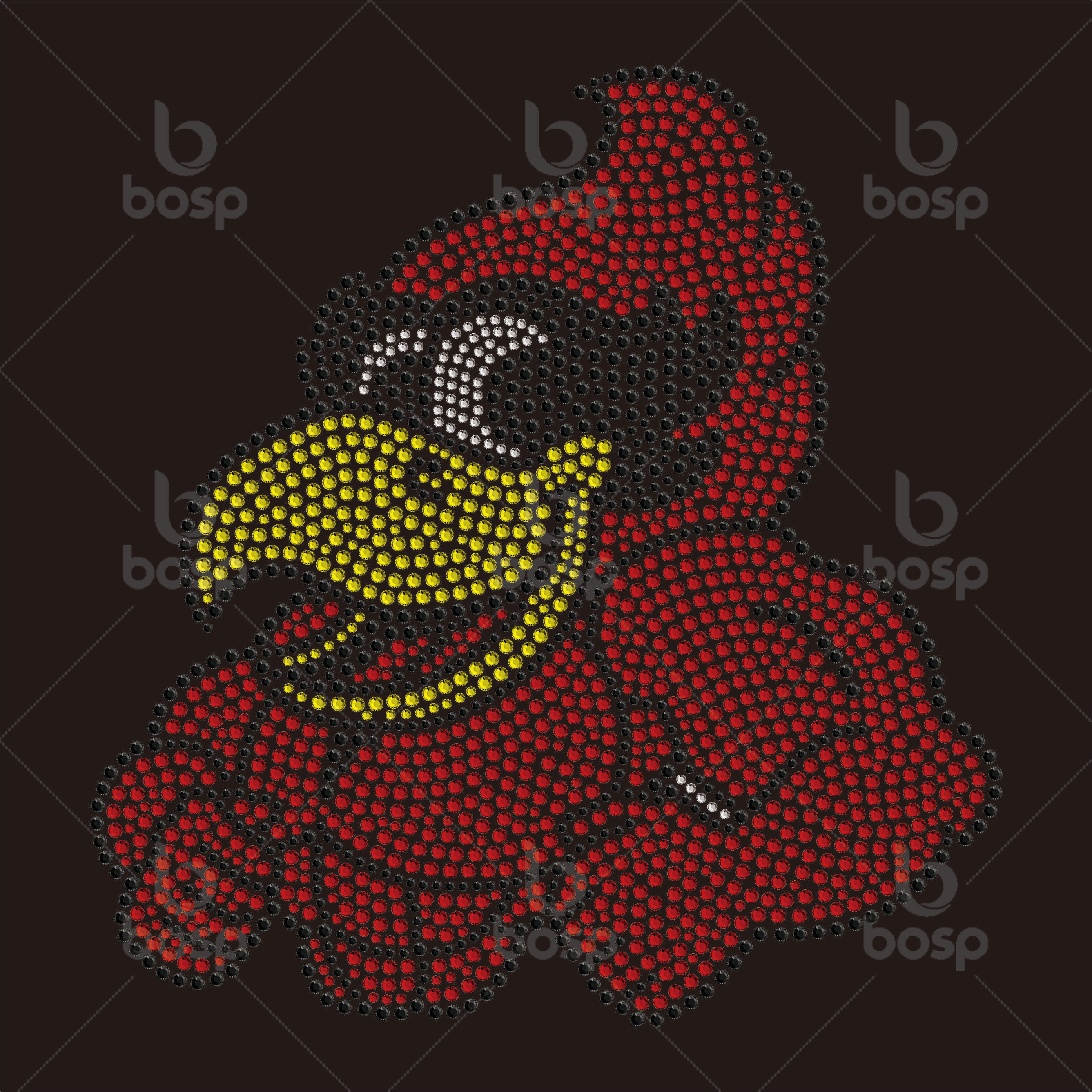 Bling Cardinal Clothing Custom Iron on Crystal Transfers Lovely Strong Cardinal Rhinestud Iron on Pattern