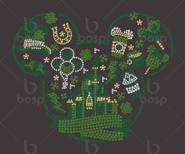 Rhinestone Template Happy St Patrick's Day