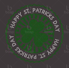 hotfix rhinestones heat transfer Iron on "Big hat lucky charm St. patrick's day"