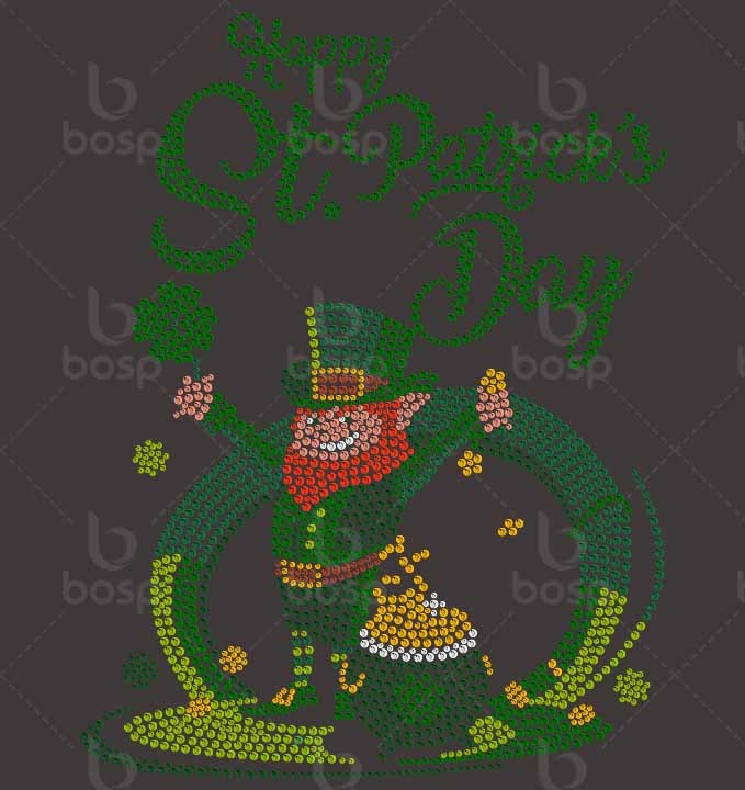 Lucky Squad St. Patrick's Day rhinestone transfer, St. Patrick's Day Rhinestone shirt, bling shirt, rhinestone applique