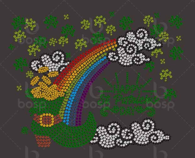 Saint Patrick's Day RHINESTONE Mega Bling Shirt, Womans St Patricks Day Pub Crawl Top, Ladies St Paddys Day Lucky Four Leaf T