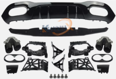 rear bumper diffuser update AMG with round exhaust silver/black-W177