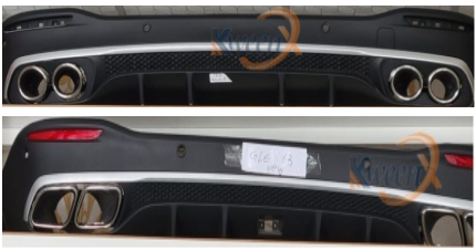 rear bumper diffuser AMG with exhaust round/square-GLE167