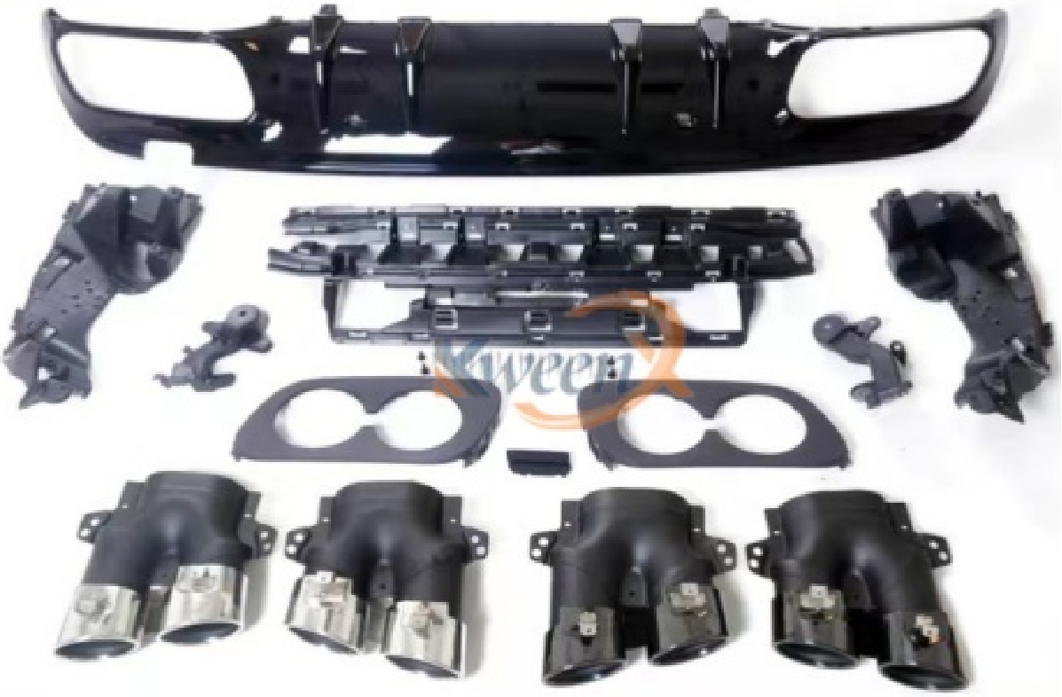 rear bumper diffuser n/m update C43 with round exhaust mouth-205