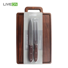 Ash Cutting Board With Knife Set