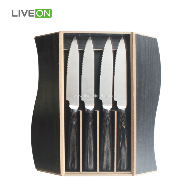 4Pcs Round Shape Handle Steak Knife
