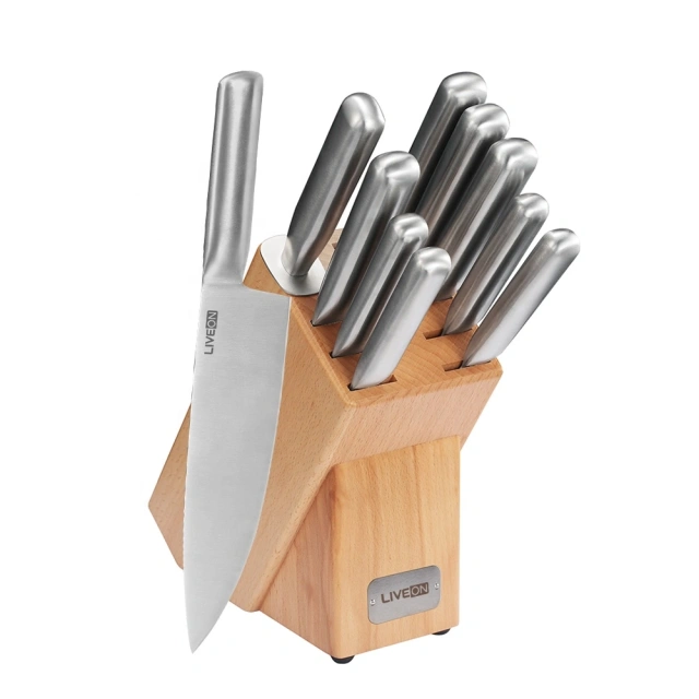 Hollow Handle Knife Set with Wood Block
