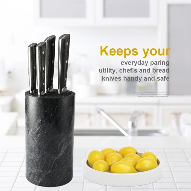 ROUND MARBLE UNIVERSAL KNIFE BLOCK