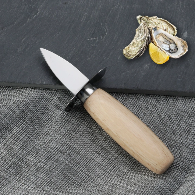 OYSTER KNIFE SHUCKER CUT WITH BEECH HANDLE