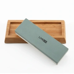 Sharpening Whetstone with Non Slip Bamboo Holder
