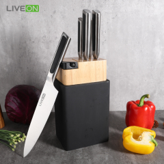 5pcs knife set with block