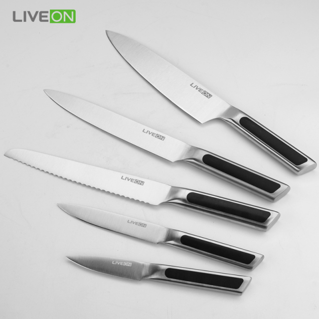 5pcs knife set with block