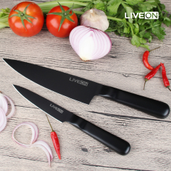 Reddot design award 6pcs hollow handle kitchen knife set with wooden block