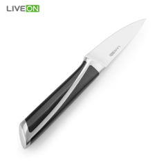 5pcs ABS handle forged kitchen knife set with acacia wooden block