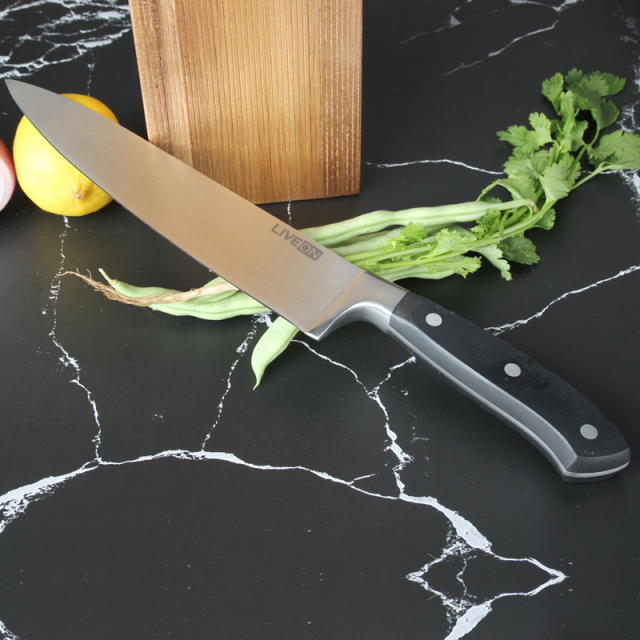 ABS handle+bolster 6pcs kitchen knife set stainless steel with wood block