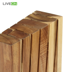 5pcs ABS handle forged kitchen knife set with acacia wooden block